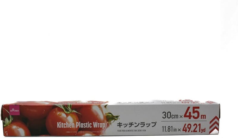 DAISO Kitchen Plastic Wrap - 30cm x 45m Cling Film for Food Storage - Image 1
